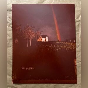 NWT Vintage Jon Gagnon Art Print House W/Rainbow Landscape 8x10